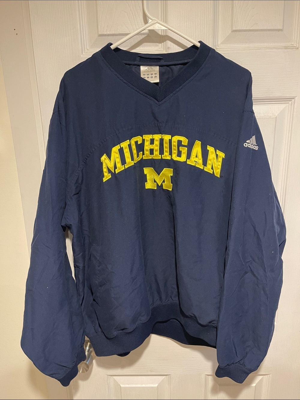 adidas Navy and Yellow Michigan Performance Pullover Jacket